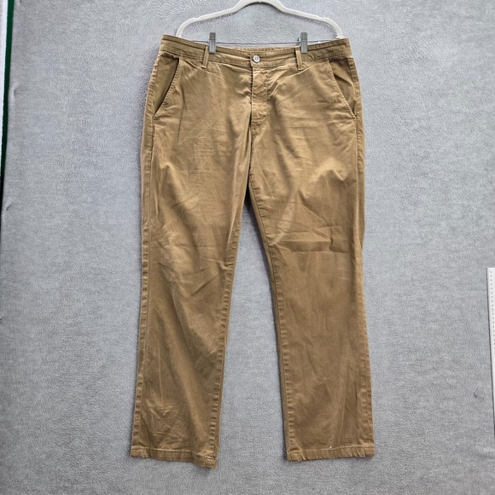 Adriano Goldschmied Men Pants 36R Khaki Cotton Elastane Logo